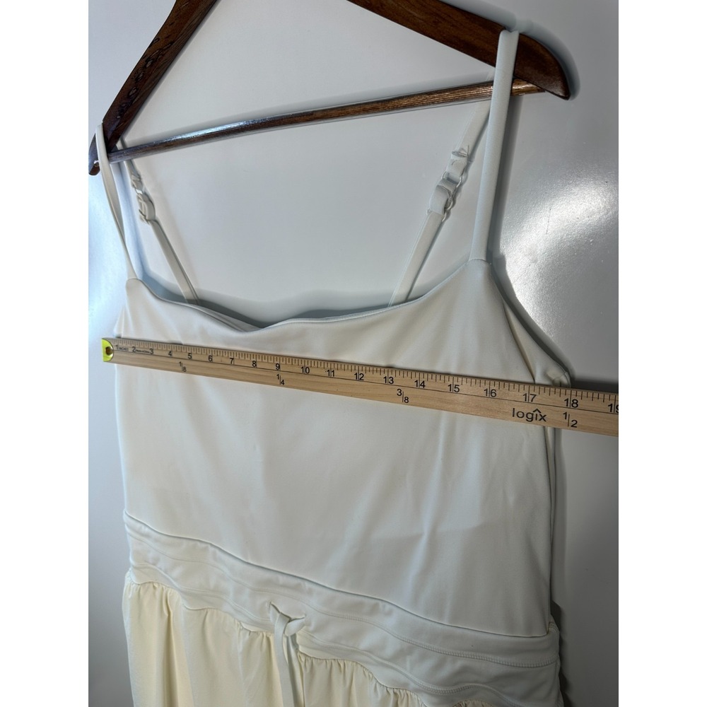 Popflex On the Runsie Coconut Cream Ruffle Athletic Stretch Romper Plus Size 1X - Picture 12 of 16
